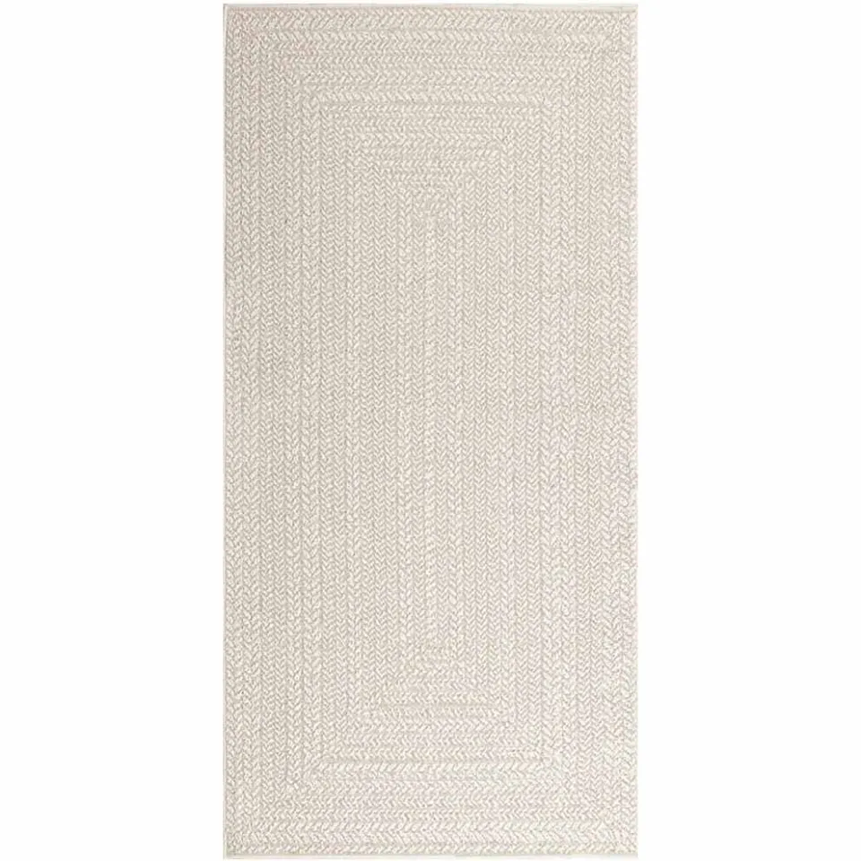 vidaXL Vloerkleed ZIZUR room binnen en buiten 100x200 cm jute look Crème