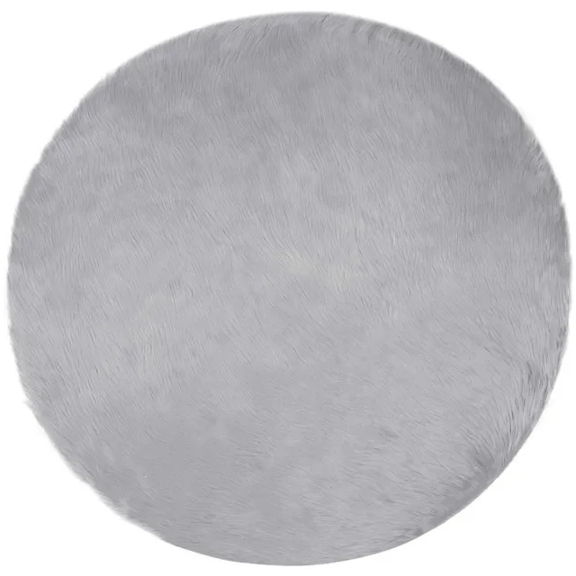 vidaXL Tapijt - van - imitatie - schapenvacht - TAFALLA - Grijs - Ø - 100 - cm