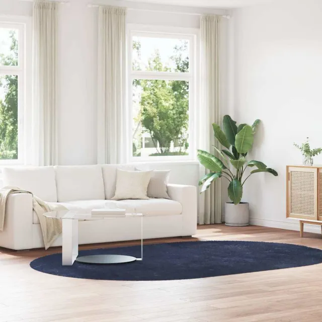 vidaXL Hoogpolig vloerkleed NAVARRA 300x200 cm polyester marineblauw