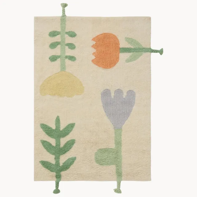 benuta Handgetuft kindervloerkleed Fleur Beige