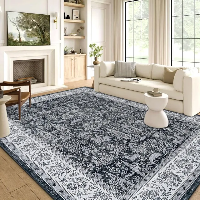 Unyqoos Stijlvol en Wasbaar Grijs Tapijt voor Woonkamer en Slaapkamer 120x170 cm