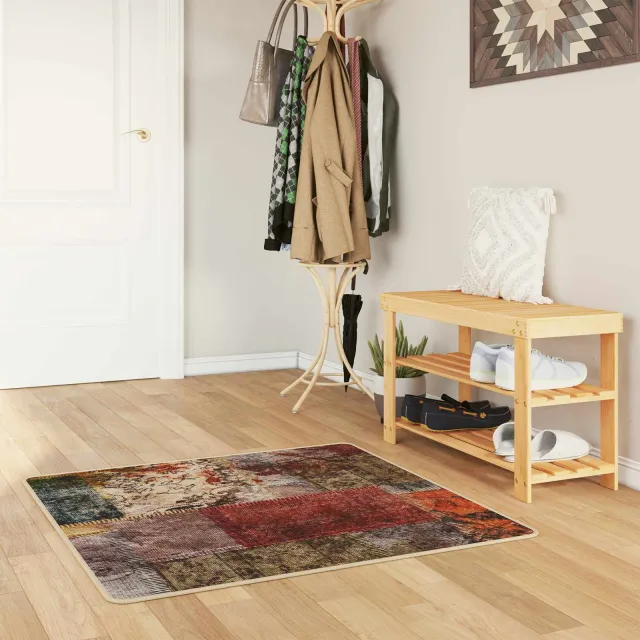 vidaXL Vloerkleedloper MARSA Meerkleurig 100 x 100 cm Polyester en PVC, foto 2