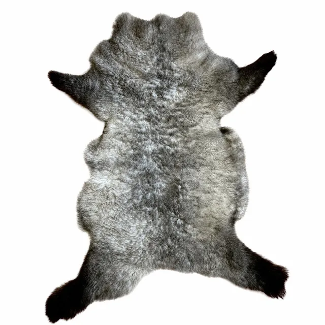 SKÓREX Natuurlijke Gekrulde Schapenvacht - Asgrijs - 80cm/XS