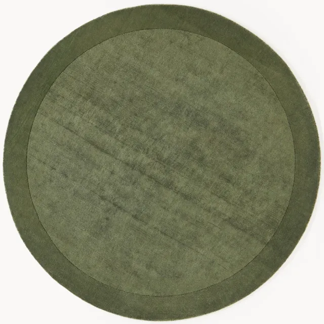 Westwing Collection Rond laagpolig vloerkleed Kari Groen