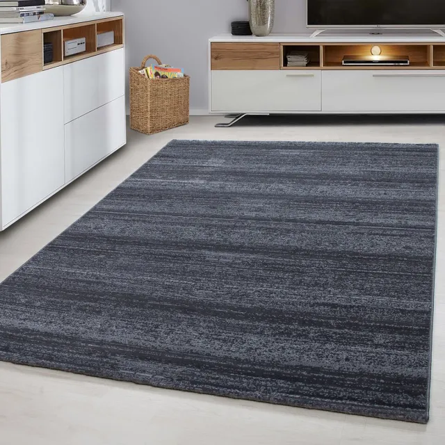 flycarpets Marlon Vloerkleed Effen Gestreept - Grijs - Laagpolig