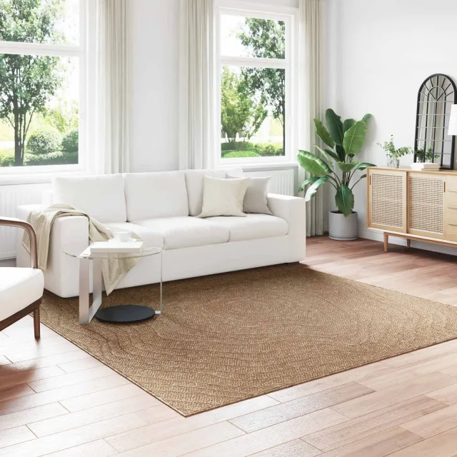 vidaXL Binnen- en buitentapijt AGIRA Naturel 240 x 240 cm Polyester, foto 2