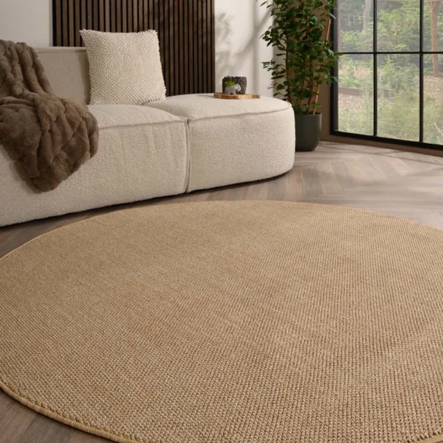TrueWeave Rond vloerkleed laagpolig - Loom beige 200