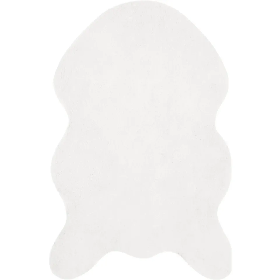 vidaXL Antislip vloerkleed van imitatie konijnenbont OLITE Wit