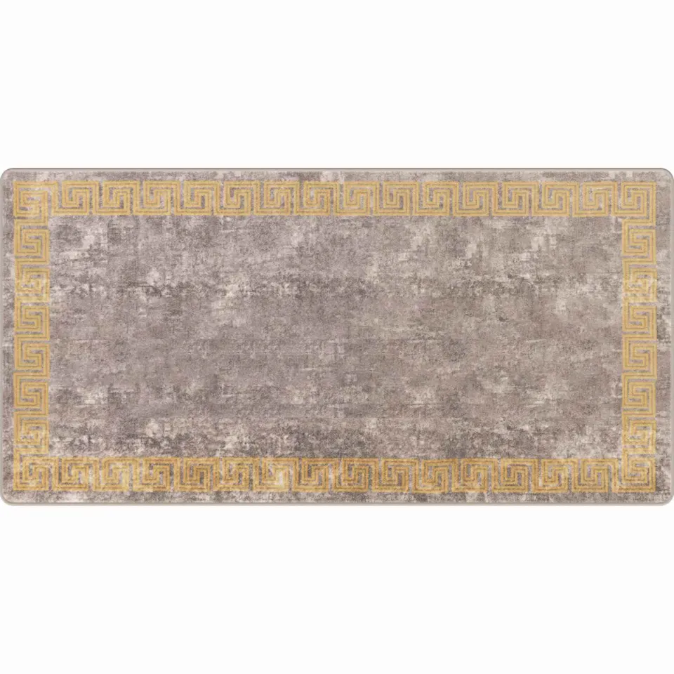 vidaXL Vloerkleedloper MARSA Grijs en Goud 100 x 200 cm