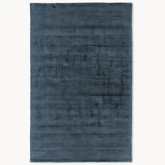 Westwing Collection Handgeweven viscose vloerkleed Jane Blauw