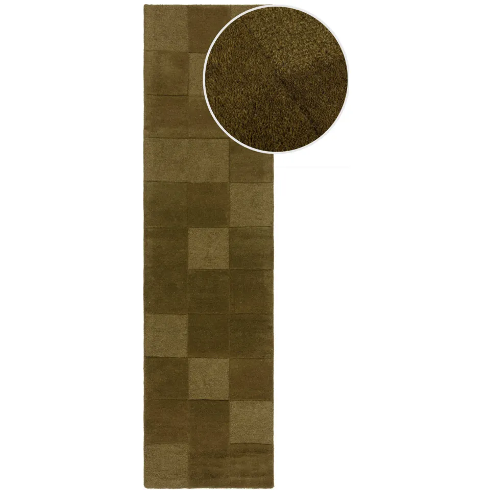 Flair Rugs Checkerboard Modern Vloerkleed Wol groen, foto 3