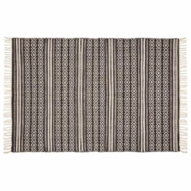 Atmosphera Créateur d'intérieur® Atmosphera Delhi Vloerkleed – Zwart/Wit – 120 x 170 cm – Bohemian Tapijt zwart,wit