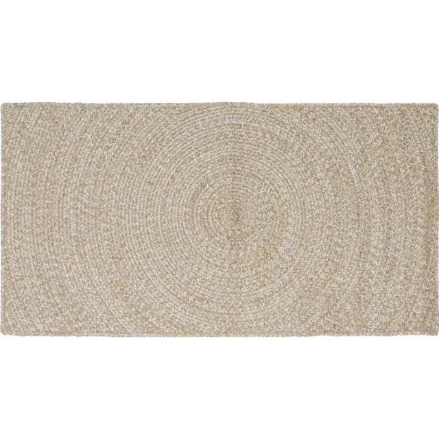 vidaXL Gebied Tapijt Natuurlijk en Wit 100 x 200 cm Jute Bruin