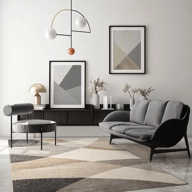 Karpet24 Modern Geometrisch Laagpolig Vloerkleed – Stijlvol Design in Neutrale Aardetinten-160 x 220 cm beige