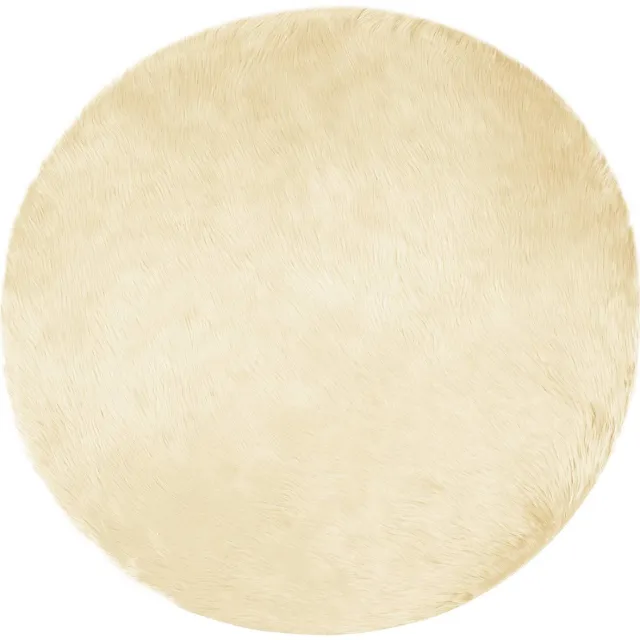 vidaXL Tapijt - van - imitatie - schapenvacht - TAFALLA - Crèmekleurig - Ø - 200 - cm
