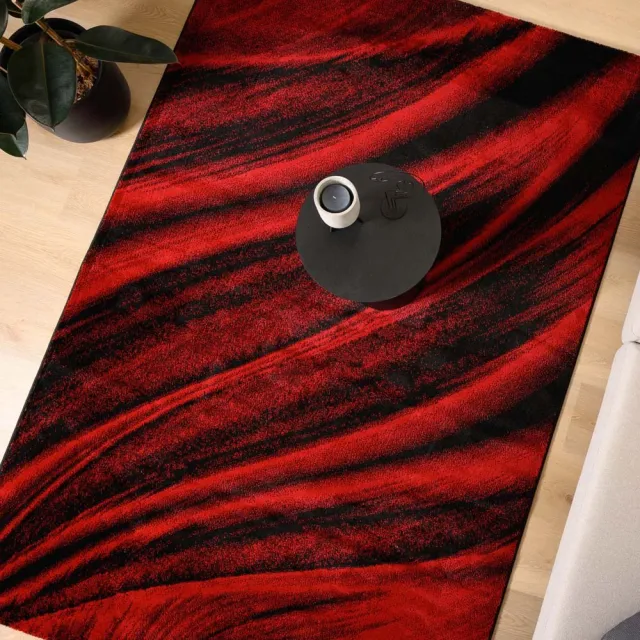 Tapeso Modern vloerkleed - Vision rood/zwart 80x150