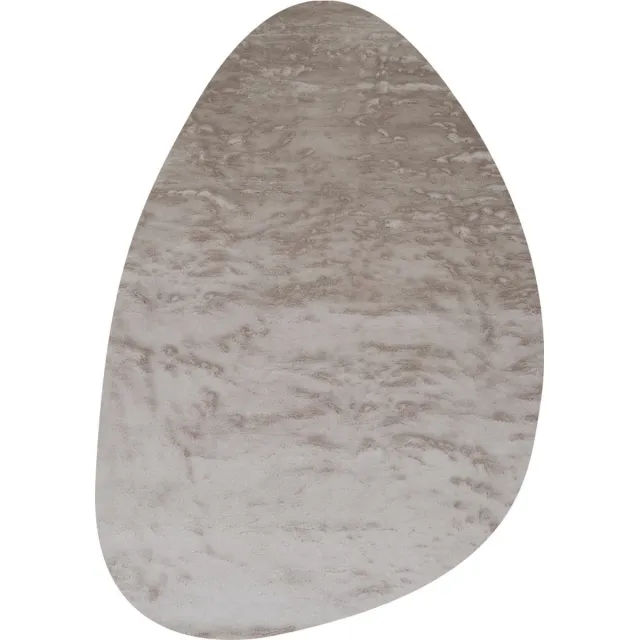 Veer Carpets Vloerkleed Morbido Nature 23 - Kiezelvormig 160 x 230 cm - Extra Hoogpolig Fluffy Vloerkleed in Scandinavische / Hotel Chique Stijl Taupe