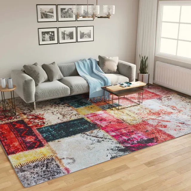 vidaXL Vloerkleed wasbaar 400x300 cm meerkleurig, foto 2