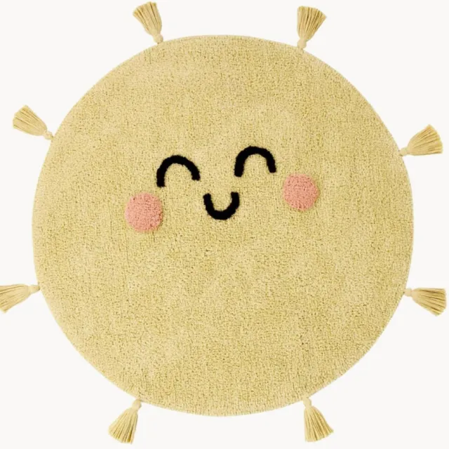 Lorena Canals Kindervloerkleed You're My Sunshine, handgeweven en wasbaar Geel