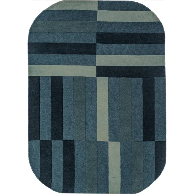 Flair Rugs Eldon wollen vloerkleed blauw