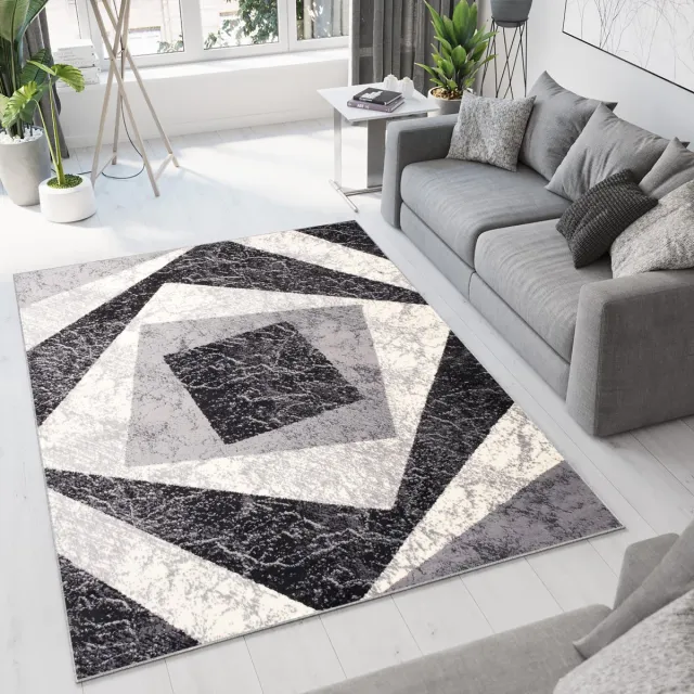 Tapiso Dream Vloerkleed Grijs Modern Geometrisch Woonkamer Tapijt Maat- 120x170 Grijs 12