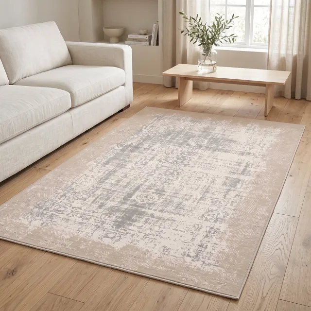 Vika Living Gemstone Vloerkleed - Vintage - Beige Grijs - 150x80 cm