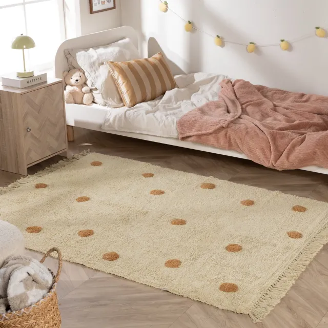 Little Olly Vloerkleed Kinderkamer - Lou Dots Geel - 160x230cm