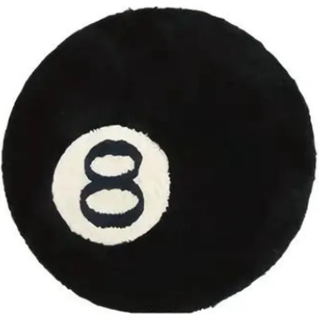 Theez Rugs Exclusieve 8 Ball Tapijt - 60 cm Wit & Zwart Hypebeast Tapijt - Stoere Tapijten en Esthetische Tapijten voor Slaapkamer & Woonkamer