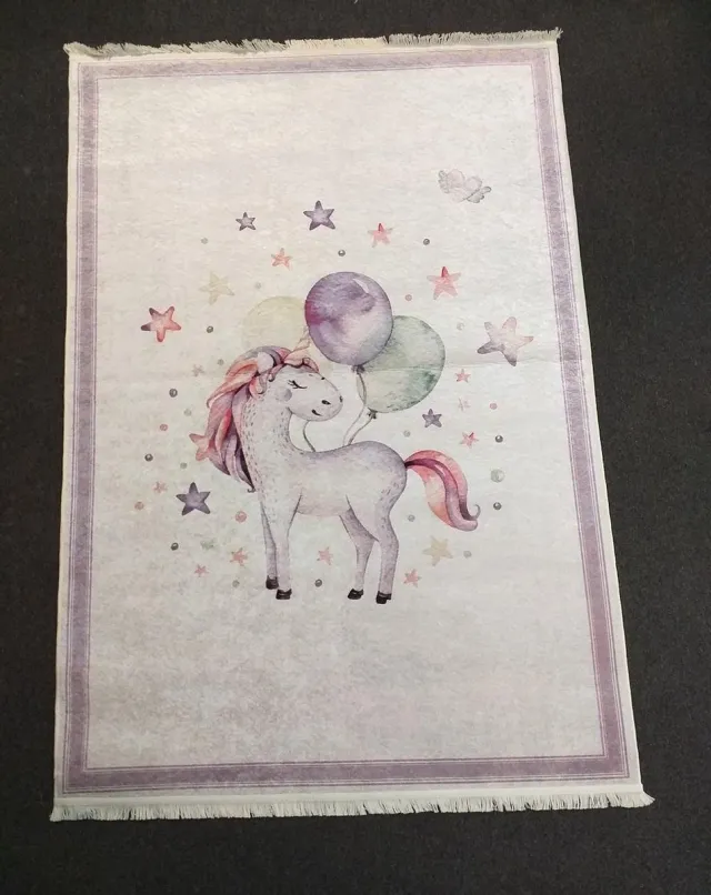 Braillant Eénhoorn kleed -unicorn - vloerkleed - speelkleed paars 130 x 200 multi