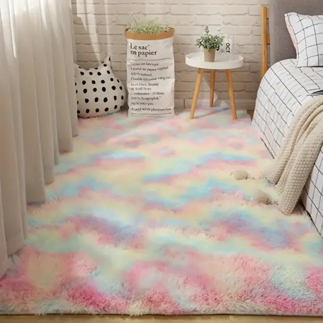 PolkaHome Vloerkleed Kinderkamer 120x160 - Tapijt Woonkamer & Tapijt Slaapkamer - Rechthoek Rug Carpet - Hoogpolig Zacht Fluffy - Antislip - Modern Cadeau roze