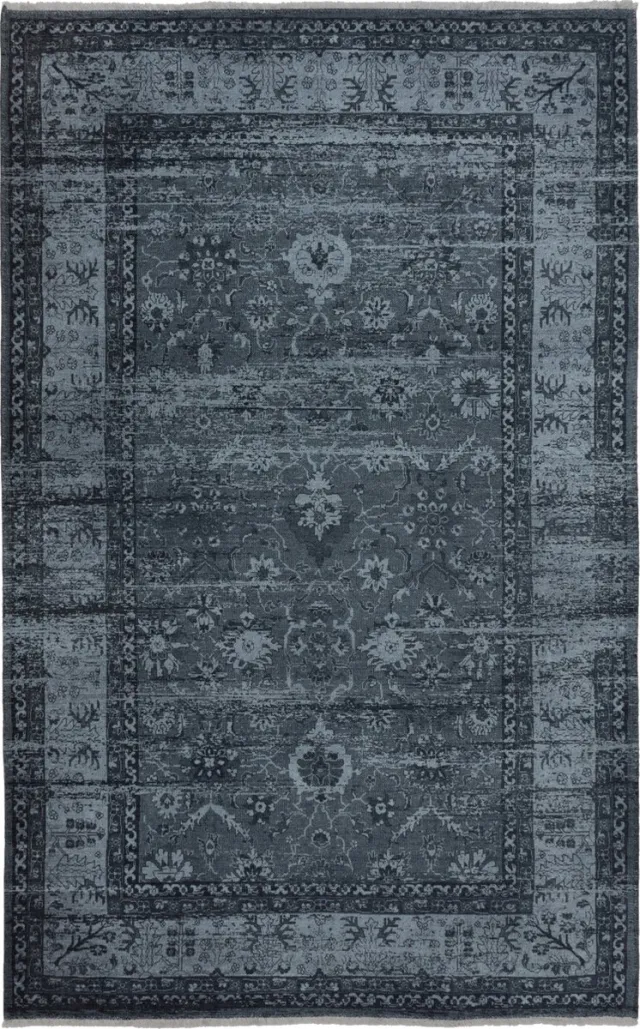 TESSO LIVING Kelim Vintage Vloerkleed - Houtskool Grijs 155 x 225 cm - Premium Laagpolig Woonkamer Tapijt - Boho Stijl - Anti-Slip, Machinewasbaar & Super Zacht