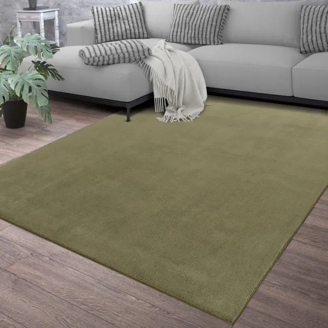 TT Home Woonkamertapijt eetkamer kortpolig Japandi Scandinavisch Boho Arches Soft Uni 160 x 220 cm Rond beige groen