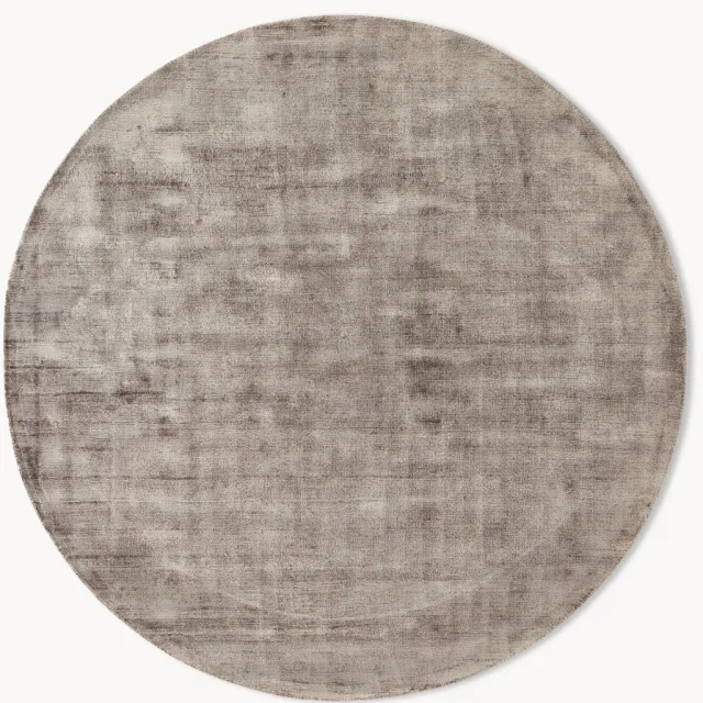 Westwing Collection Rond viscose vloerkleed Jane, handgeweven Taupe