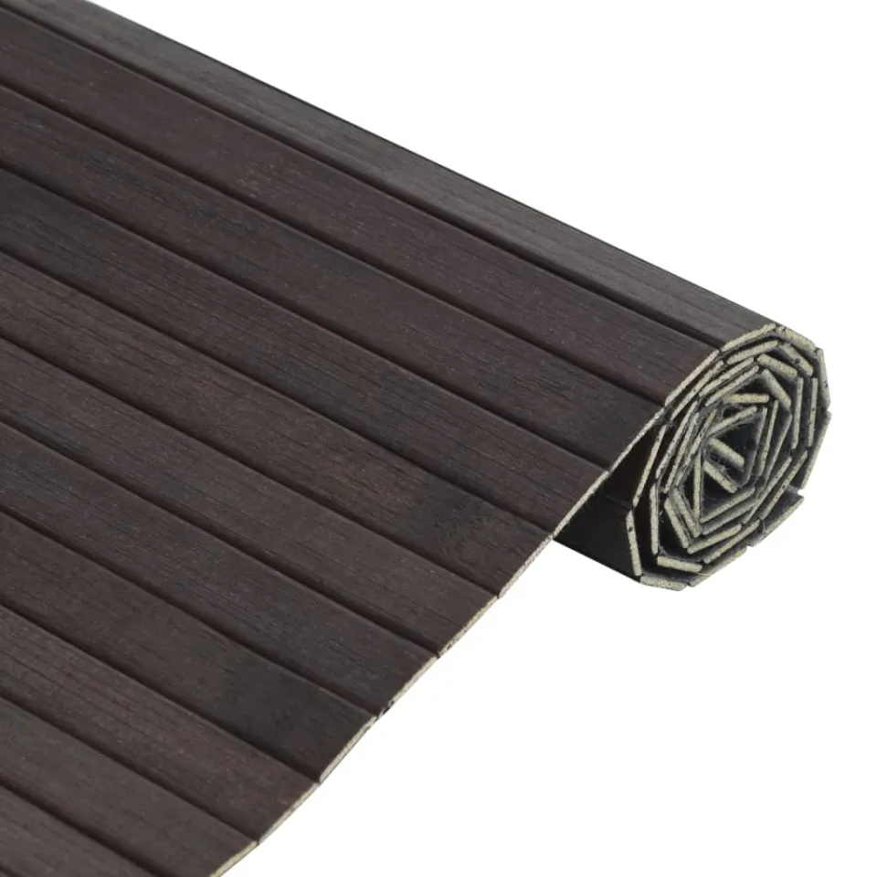vidaXL Vloerkleed rechthoekig 100x300 cm bamboe donkerbruin bruin, foto 4