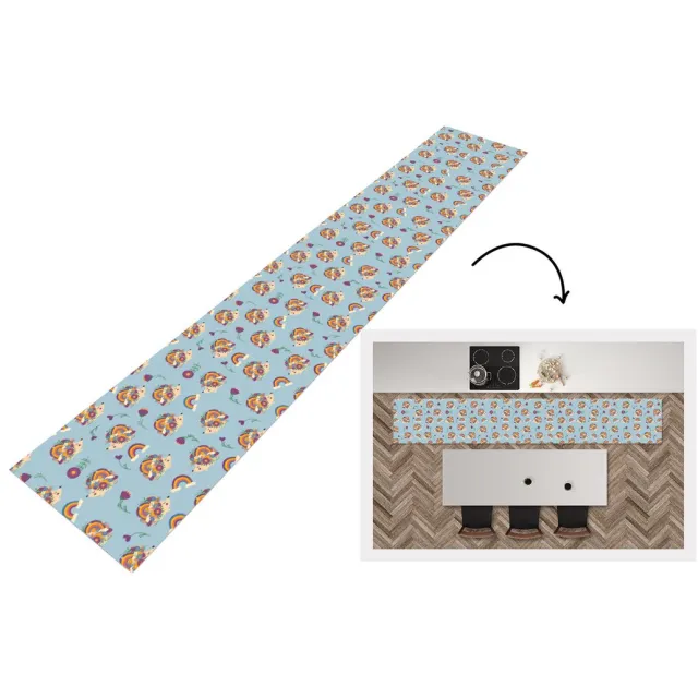 KitchenYeah Keukenloper - Keukenmat - Egel - Regenboog - Bloemen - Patroon - Kinderen - Keuken vloerkleed Multicolor