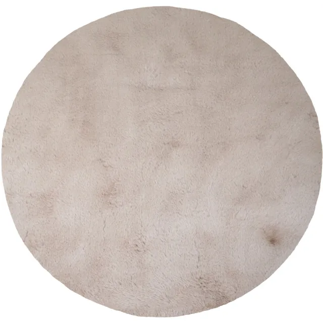 Veer Carpets Vloerkleed Morbido Sand - Rond ø160 cm - Extra Hoogpolig Fluffy Vloerkleed in Scandinavische / Hotel Chique Stijl Zand