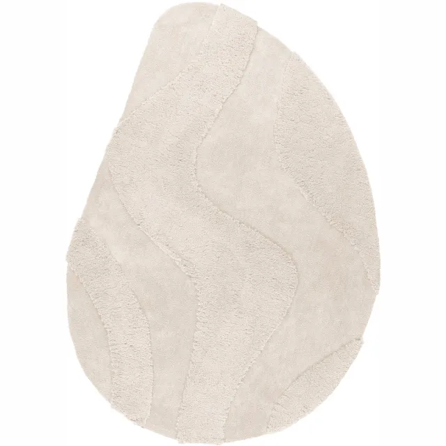 Padiro laagpolig vloerkleed met zachte uitstraling 200 x 290 cm - crème / offwhite - modern effen ontwerp - voor vloerverwarming - van polyester en katoen beige