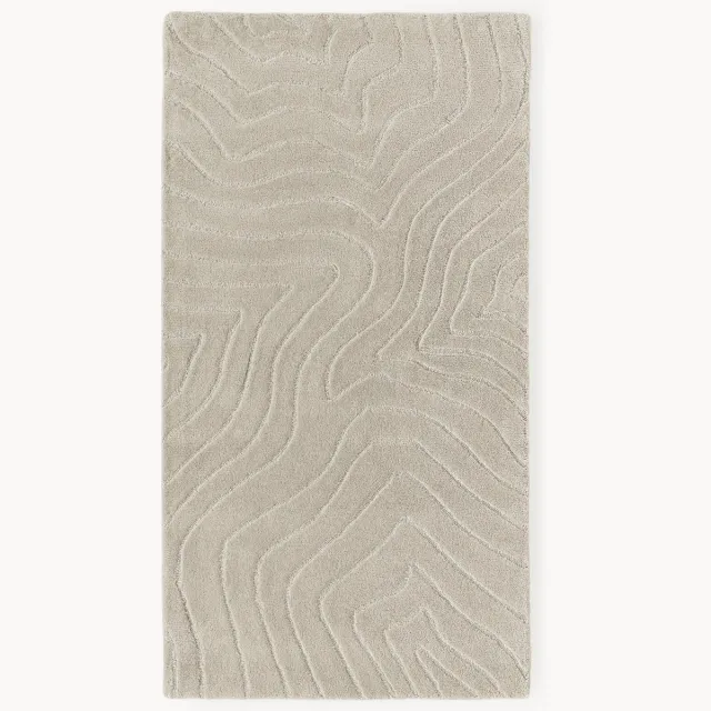 Westwing Collection Handgetuft wollen vloerkleed Aaron Taupe