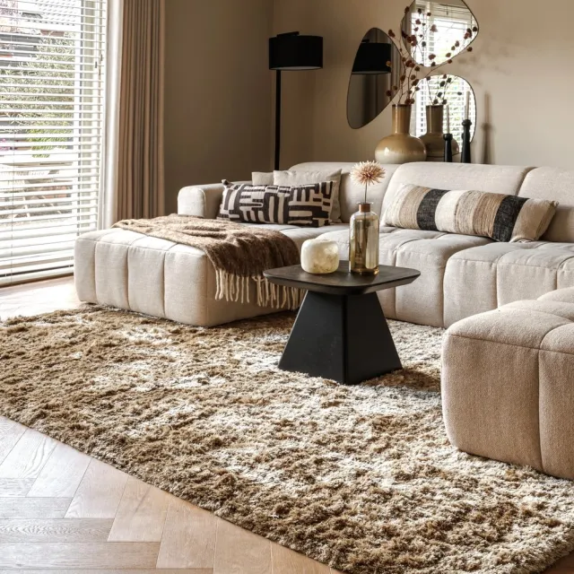 Paon Brillant Velvet vloerkleed - Auréa beige 160x240