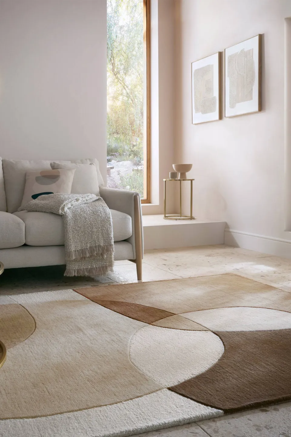Flair Rugs Glow Abstract wollen vloerkleed bruin, foto 2