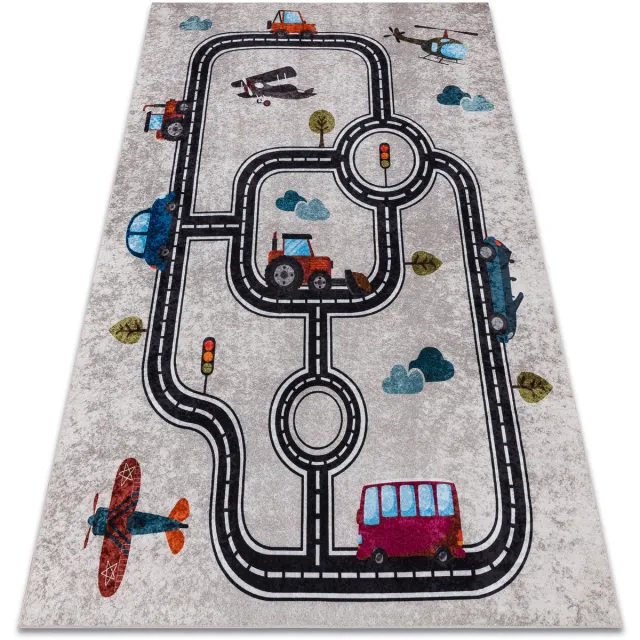 RUGSX Kleden Rugsx JUNIOR 52242.801 tapijt wasbaar Stad dieren voor 200x290 cm Beige