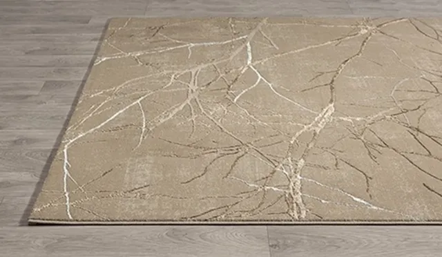 Merinos Karpet24 Creation vloerkleed – laagpolig met takkenpatroon – Taupe/Crème – 140 x 200 cm bruin