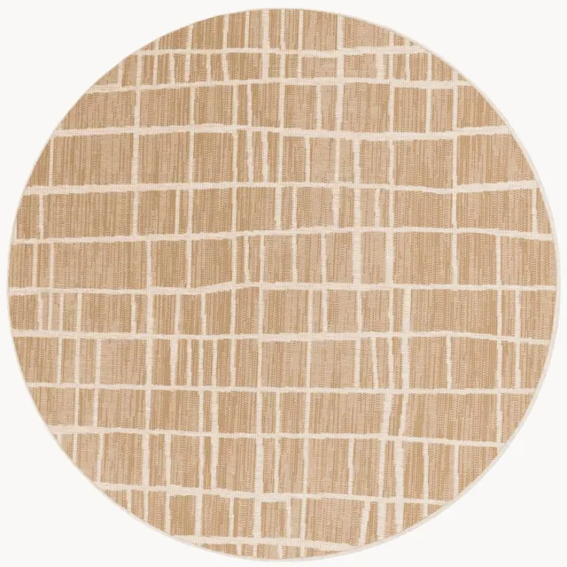 Ted Baker Rond laagpolig in- & outdoor vloerkleed Crouch Beige