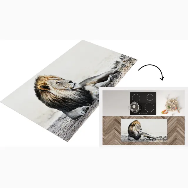KitchenYeah Keukenloper - Loper keuken - Leeuwen - Kleuren - Illustratie - 120x60 cm - Keukenloper vinyl Multicolor
