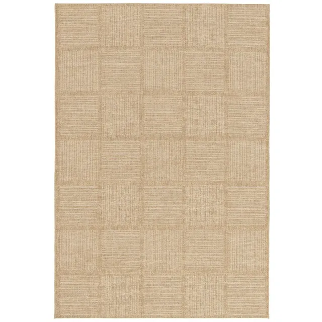 Boho&me Buitenkleed blokken - Twill Tile beige/wit