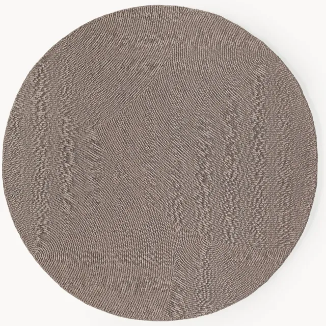 Westwing Collection Rond wollen vloerkleed Eleni, handgetuft Taupe