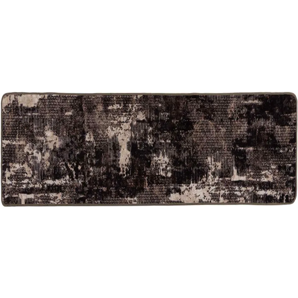 vidaXL Vloerkleedloper MARSA Zwart en Wit 80 x 200 cm Polyester en PVC