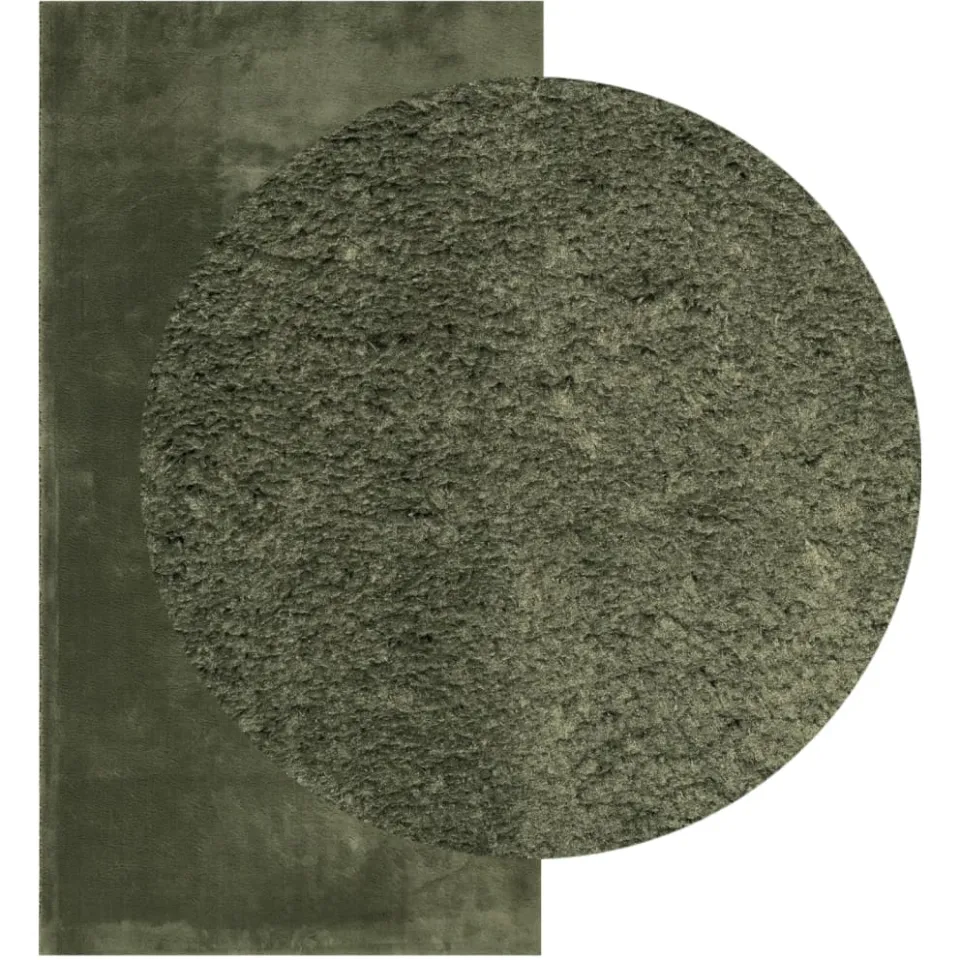 vidaXL Vloerkleed HUARTE laagpolig zacht wasbaar 60x110 cm bosgroen