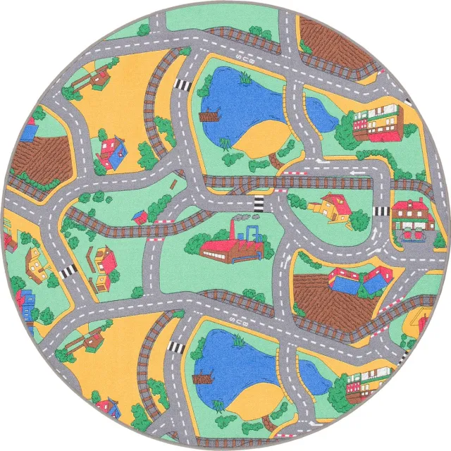 Snapstyle Kinderspeeltapijt Straattapijt Rond Groen
