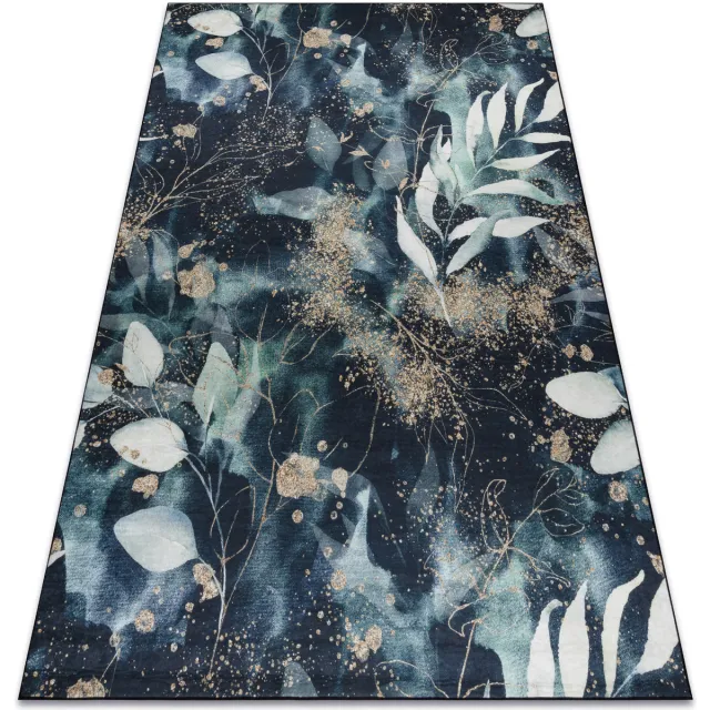 RUGSX Kleden Rugsx ANDRE 1336 tapijt wasbaar Bladeren antislip - 160x220 cm Marine